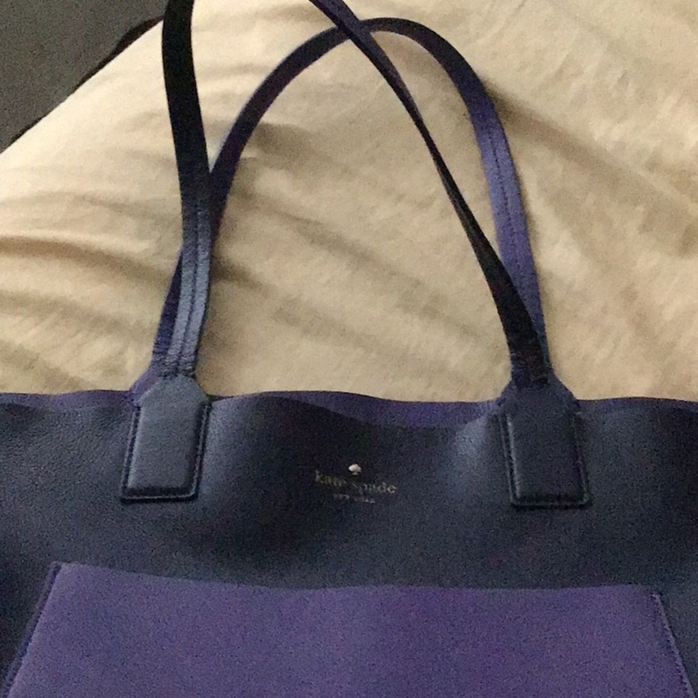 Kate Spade Navy and PurpleTote Bag with Structured Design